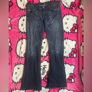 7 For All Mankind Dark Blue Flare Jeans